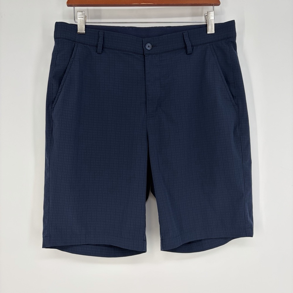 Greg Norman Performance Golf Short Mens 32 X 9 In. Navy Stretch Preppy Basic Ath
